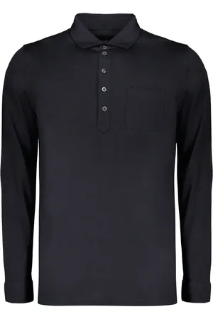 MOORER Homme, Tops, Bleu, Taille: XL Polo en coton avec boutons en nacre