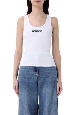 Patrizia Pepe Femme, Tops, Blanc, Taille: 40 FR Pull Blanc à Col Rond Tricoté