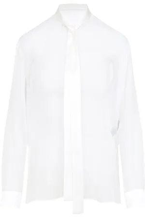 Dolce & Gabbana Femme, Blouses et Chemises, Blanc, Taille: 40 FR Chemise Blanche en Soie Style Élégant