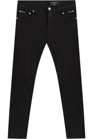 Dolce & Gabbana Homme, Jeans, Noir, Taille: M Jean en Coton Noir & Pantalon