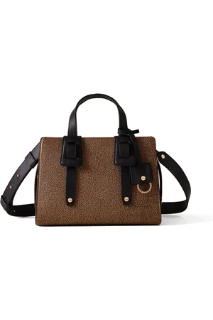 Borbonese Femme, Sacs, Brun, Taille: ONE Size Sac en Cuir Chic avec Fermeture Éclair