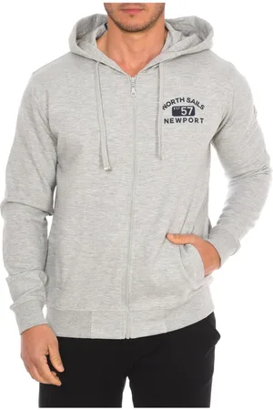 North Sails Homme, Sweatshirts et sweats à capuche, Gris, Taille: M Sweat à capuche zippé