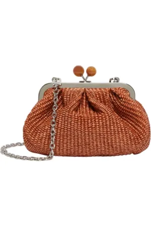 Max Mara Femme, Sacs, Brun, Taille: ONE Size Raffia Pasticcino Clutch Sac