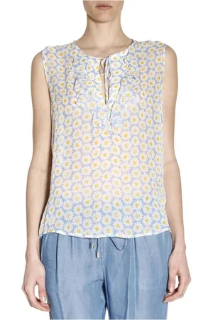 Moschino Femme, Blouses et Chemises, , Taille: 36 FR Chemisier en soie à imprimé marguerite