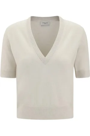 Jacob Cohen Femme, Pulls, Blanc, Taille: 38 FR Pull luxueux en cachemire à col en V