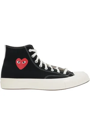 Comme des Garçons Homme, Chaussures, Noir, Taille: 38 EU Baskets montantes à imprimé cœur
