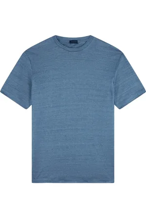 Paul & Shark Homme, Tops, Bleu, Taille: S T-shirt en jersey de lin Coupe régulière Manches courtes