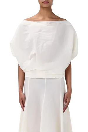 Khaite Femme, Blouses et Chemises, Blanc, Taille: 36 FR Haut Blanc à Encolure Bateau Drapé
