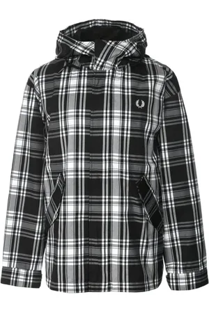 Fred Perry Homme, Vestes, Noir, Taille: M Veste à Carreaux Résistante à l