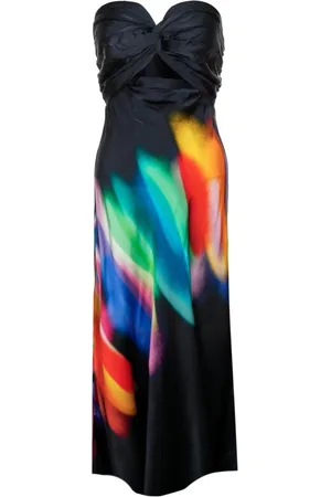 Essentiel Antwerp Femme, Robes, Multicolore, Taille: 38 FR Robe longue avec décolleté en cœur
