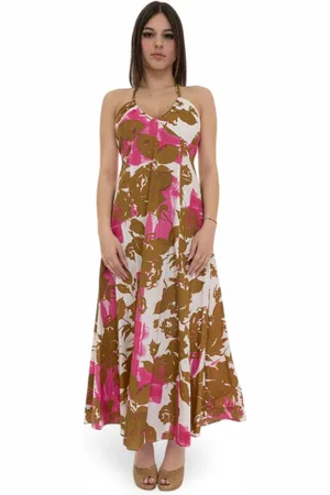 Liu Jo Femme, Robes, Multicolore, Taille: 42 FR Robe de Soirée en Coton Imprimé Floral