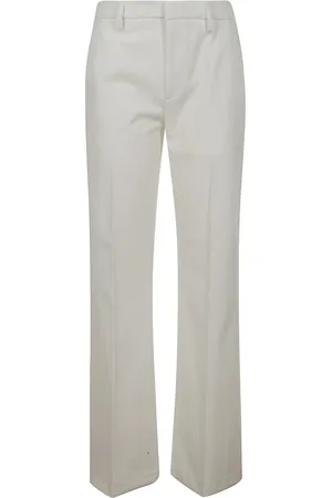 Dondup Femme, Pantalons, Blanc, Taille: 36 FR Pantalon Slim Fit en Coton Fiocco