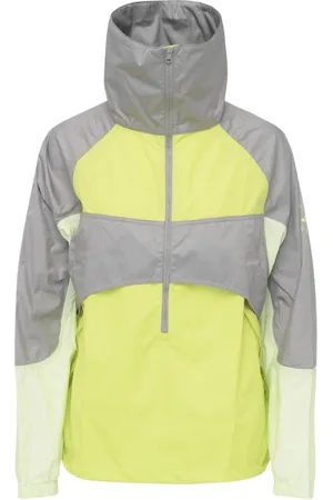 adidas Femme, Vestes, Jaune, Taille: 38 FR Veste coupe-vent jaune avec capuche