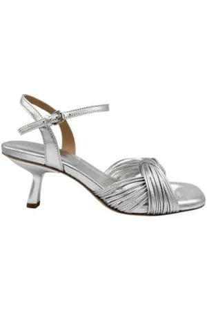 Ash Femme, Chaussures, Gris, Taille: 40 EU Sandale en cuir laminé argent