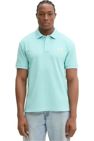 Calvin Klein Homme, Tops, Bleu, Taille: S Polo Bleu avec Logo Patch