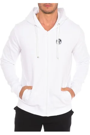 North Sails Homme, Sweatshirts et sweats à capuche, Blanc, Taille: S Sweat à capuche zippé