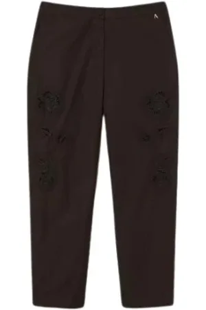 Twin-Set Femme, Pantalons, Noir, Taille: 34 FR Pantalon droit brodé femme