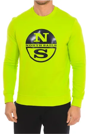 North Sails Homme, Sweatshirts et sweats à capuche, Vert, Taille: L Sweat à Col Rond Côtelé