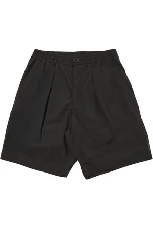 Universal Works Homme, Shorts, Noir, Taille: W32 Shorts de piste plissés en coton noir