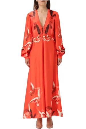 RAQUEL DINIZ Femme, Robes, Rouge, Taille: 40 FR Robe Longue Florale Bleue