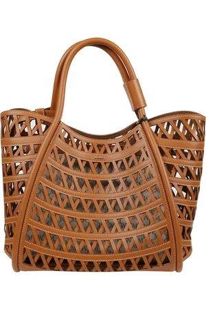 Max Mara Femme, Sacs, Brun, Taille: ONE Size Sac à main en cuir tissé avec design monogramme