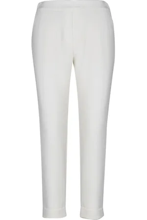 P.A.R.O.S.H. Femme, Pantalons, Blanc, Taille: 36 FR Pantalon Doux en Tissu Doux