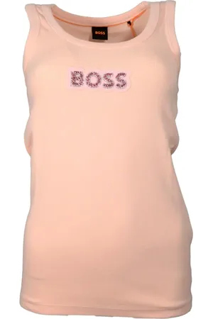 HUGO BOSS Femme, Tops, Rose, Taille: 40 FR Débardeur en Coton Côtelé avec Pierres d