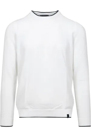 FAY Homme, Pulls, Blanc, Taille: 2XL Coton Col Rond Manches Longues Sweat