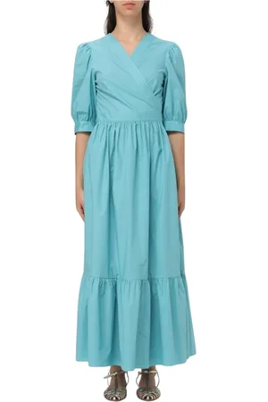 Twin-Set Femme, Robes, Bleu, Taille: 38 FR Robe Longue Noire Élégante