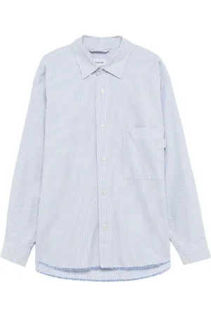 AMISH Homme, Chemises, Bleu, Taille: L Chemise à Rayures Oxford pour Homme