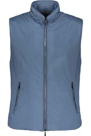 MOORER Homme, Vestes, Bleu, Taille: L Gilet sans manches imperméable avec rembourrage en polyester