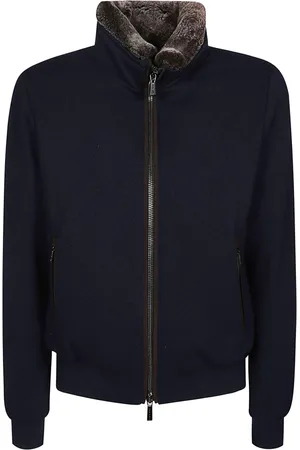 MOORER Homme, Vestes, Bleu, Taille: L Veste Bomber Élégante