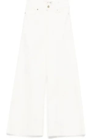 Frame Femme, Jeans, Blanc, Taille: W26 Pantalon Palazzo Crop Raw
