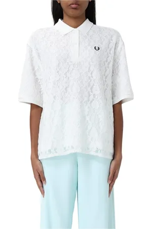Fred Perry Femme, Tops, Blanc, Taille: 40 FR Polo avec Logo Brodé