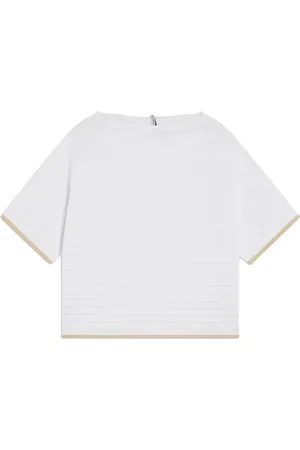 LIVIANA CONTI Femme, Tops, Blanc, Taille: 40 FR Pull Blanc à Manches Courtes