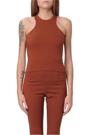 Andamane Femme, Tops, Brun, Taille: 40 FR Haut Marron Élégant à Manches Longues