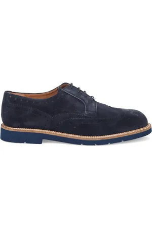 SANGIORGIO Homme, Chaussures, Bleu, Taille: 40 EU Chaussure Classique en Daim Bleu