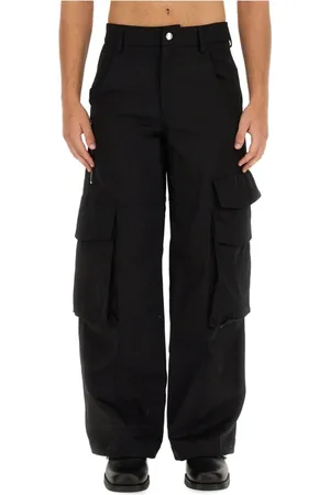 GCDS Homme, Pantalons, Noir, Taille: 3XS Pantalon Cargo Coupe Droite Coton Élasthanne