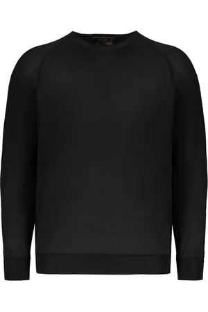 MOORER Homme, Pulls, Noir, Taille: 2XL T-shirt en mélange de laine avec soie