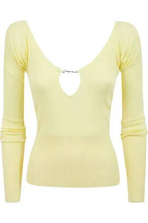 Jacquemus Femme, Pulls, Jaune, Taille: 36 FR Haut avec ouverture sur la poitrine