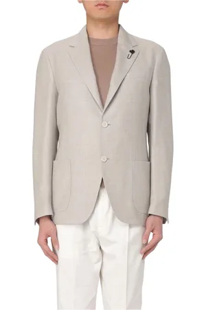 LARDINI Homme, Vestes, Gris, Taille: M Blazer en Lin de Luxe