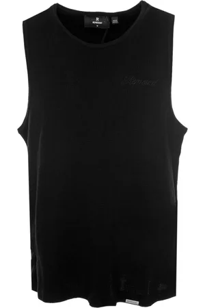 Represent Homme, Tops, Noir, Taille: L Débardeur Gaufre Sans Manches Col Rond