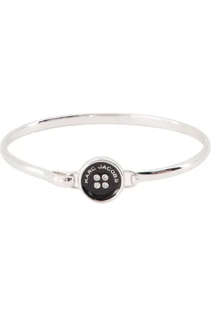 Marc Jacobs Femme, Accessoires, Gris, Taille: ONE Size Bracelet à charnière en bouton argenté - Métal