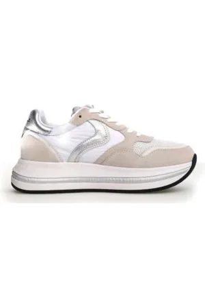 Voile blanche Femme, Chaussures, Multicolore, Taille: 40 EU Baskets en Maille et Daim Sable Argent