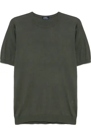 BARBA Homme, Tops, Vert, Taille: XL T-shirt en Soie de Luxe Fabriqué en Italie