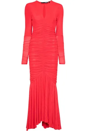 ROTATE Femme, Robes, Rouge, Taille: 42 FR Robe Maxi en Maille Rouge Risque Élevé