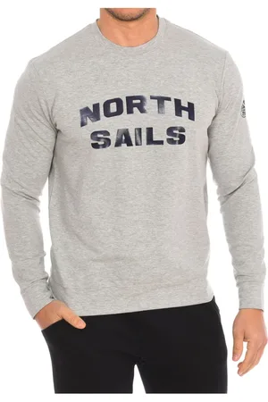 North Sails Homme, Sweatshirts et sweats à capuche, Gris, Taille: S Sweat à Col Rond Côtelé