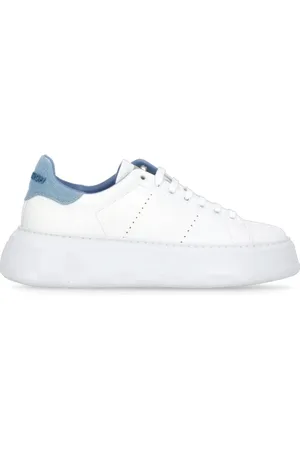 Woolrich Femme, Chaussures, Blanc, Taille: 40 EU Baskets en Cuir Blanc avec Détail Logo