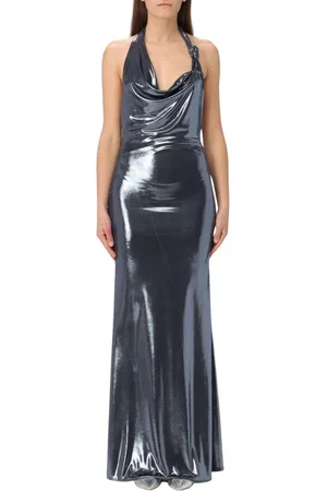 ANIYE BY Femme, Robes, Bleu, Taille: 40 FR Robe Maxi Métallique Bleue