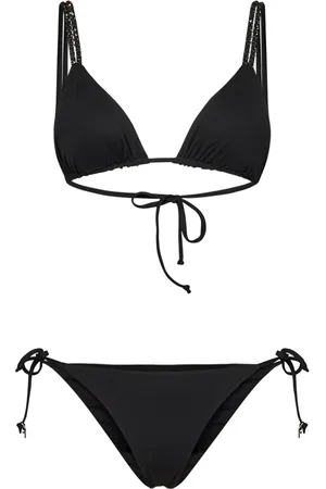 FISICO Femme, Maillots de bain, Noir, Taille: 40 FR Élégant Bikini Noir avec Cristaux